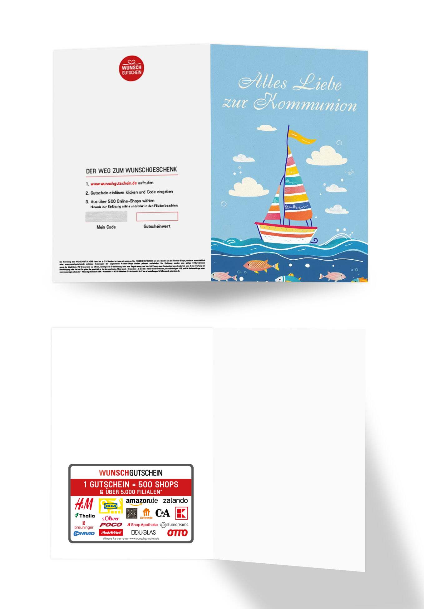 Wunschgutschein Alles Liebe zur Kommunion - Segelboot PDF – Geschenkgutschein Ansicht 3