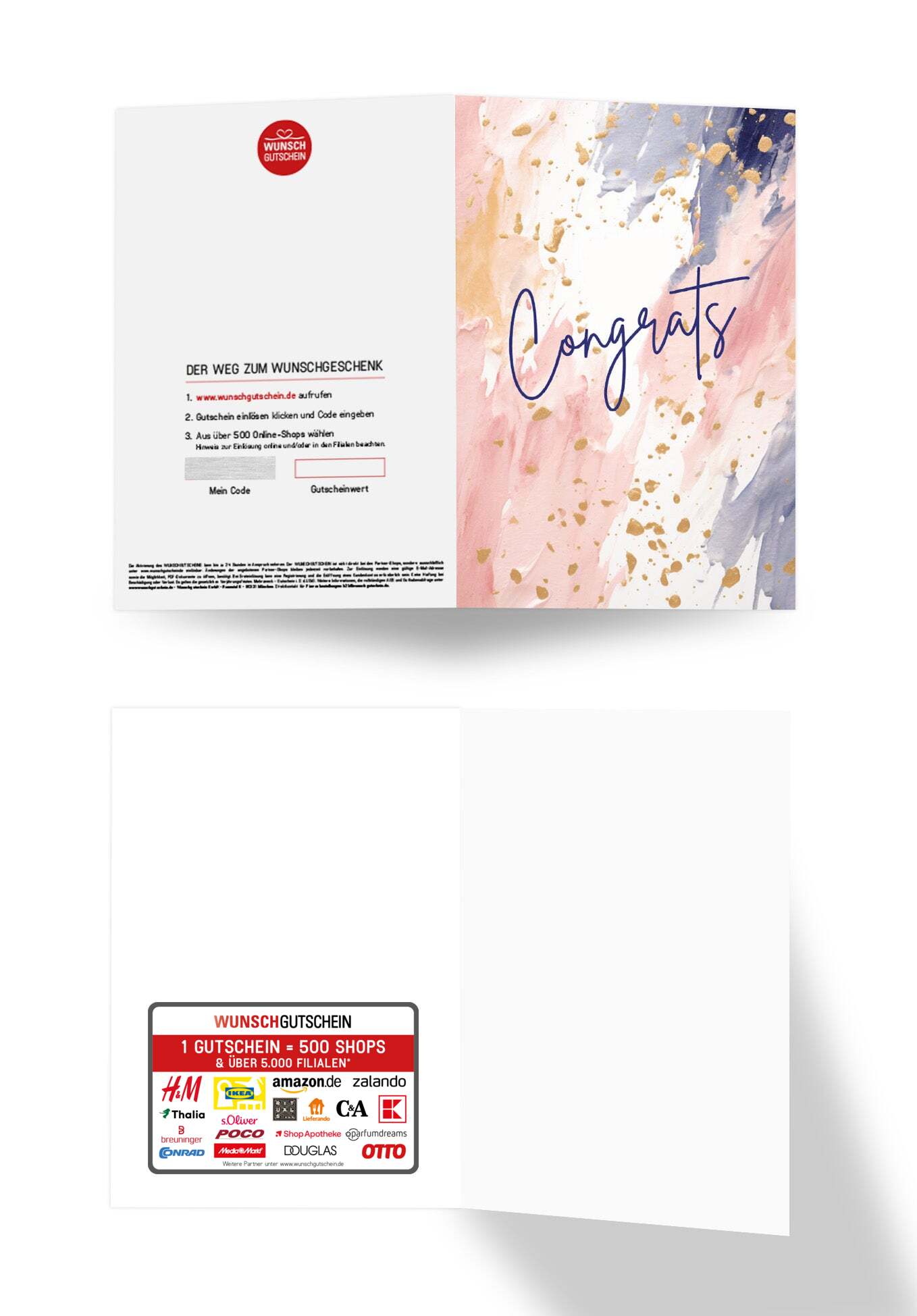 Wunschgutschein Congrats - Aquarell Bunt – Geschenkgutschein Ansicht 3