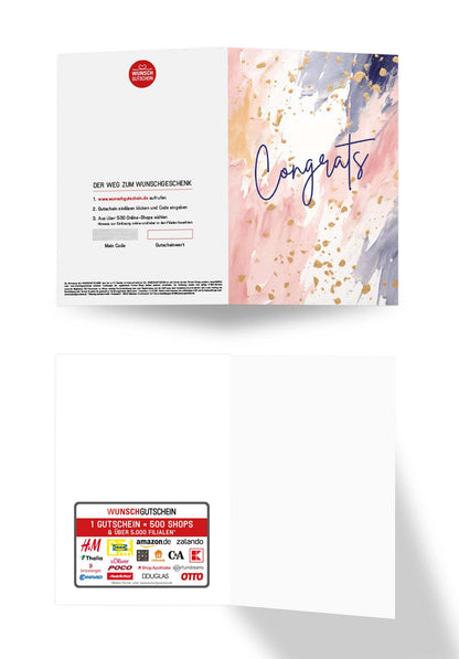 Wunschgutschein Congrats - Aquarell Bunt – Geschenkgutschein Ansicht 3
