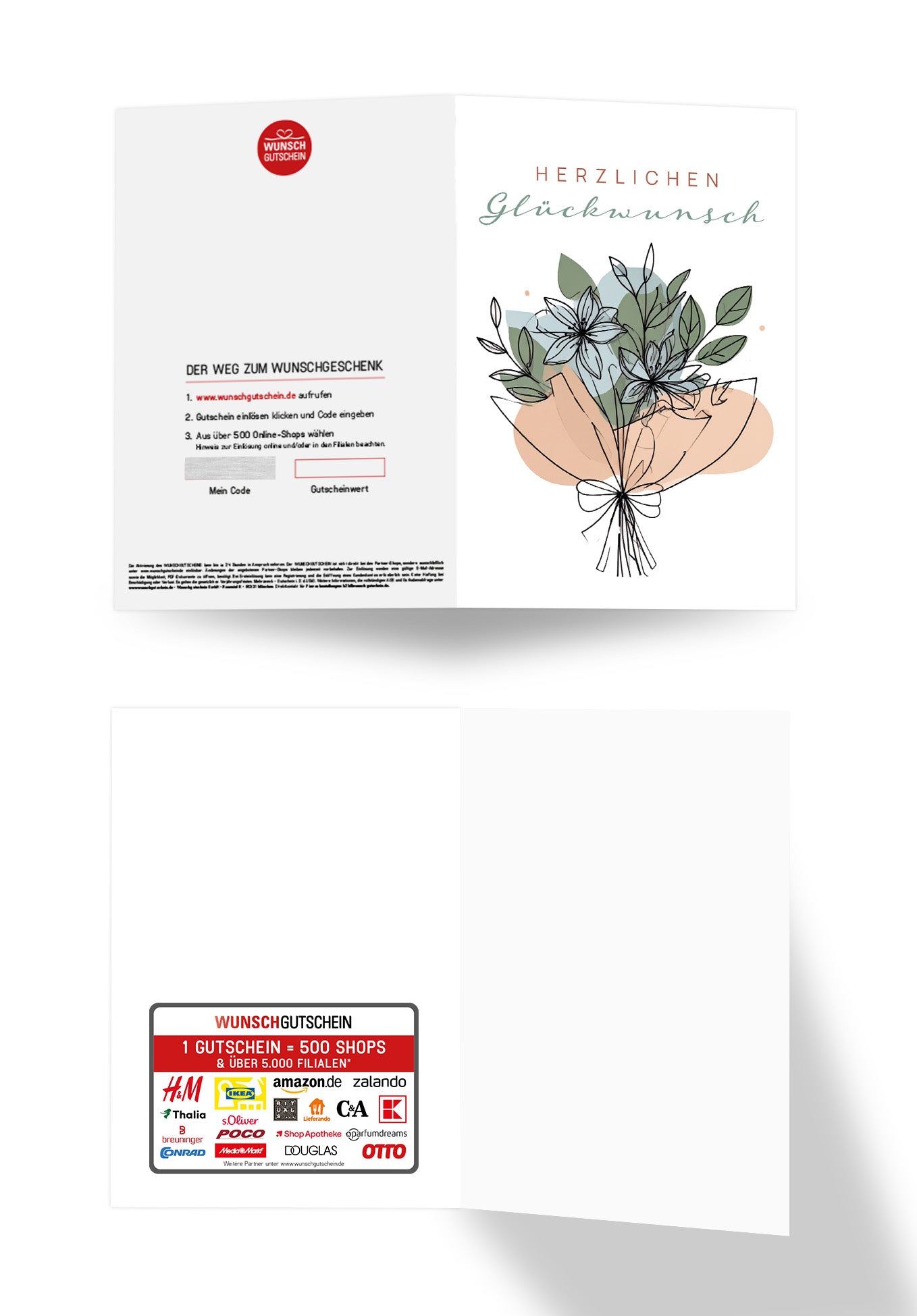 Wunschgutschein Herzlichen Glückwunsch - Blumenstrauß – Geschenkgutschein Ansicht 7