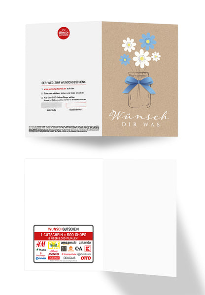 Wunschgutschein Wünsch dir was - Blumen Kraftpapier – Geschenkgutschein Ansicht 3