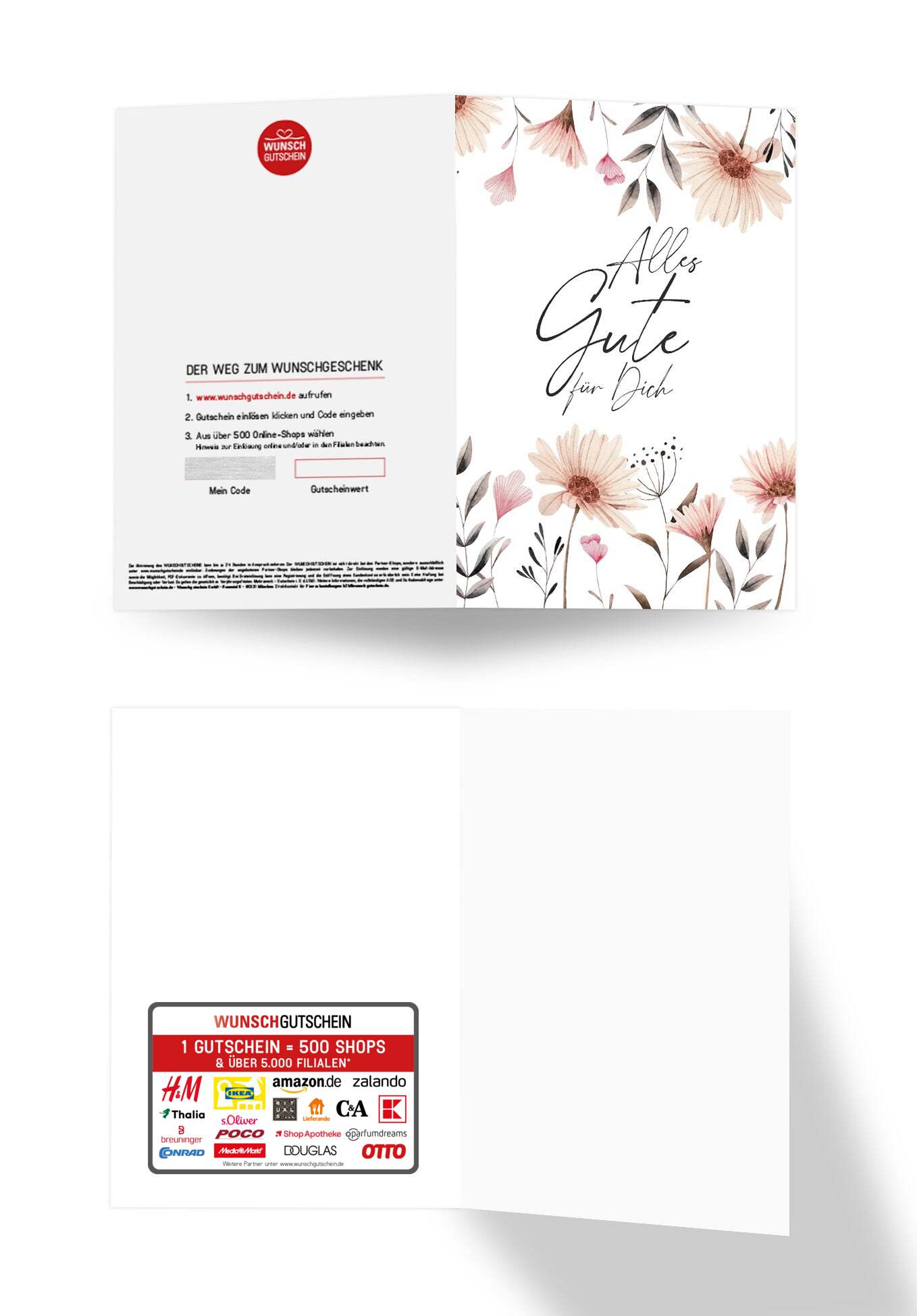 Wunschgutschein Alles Gute - Blumen weiß PDF – Geschenkgutschein Ansicht 3