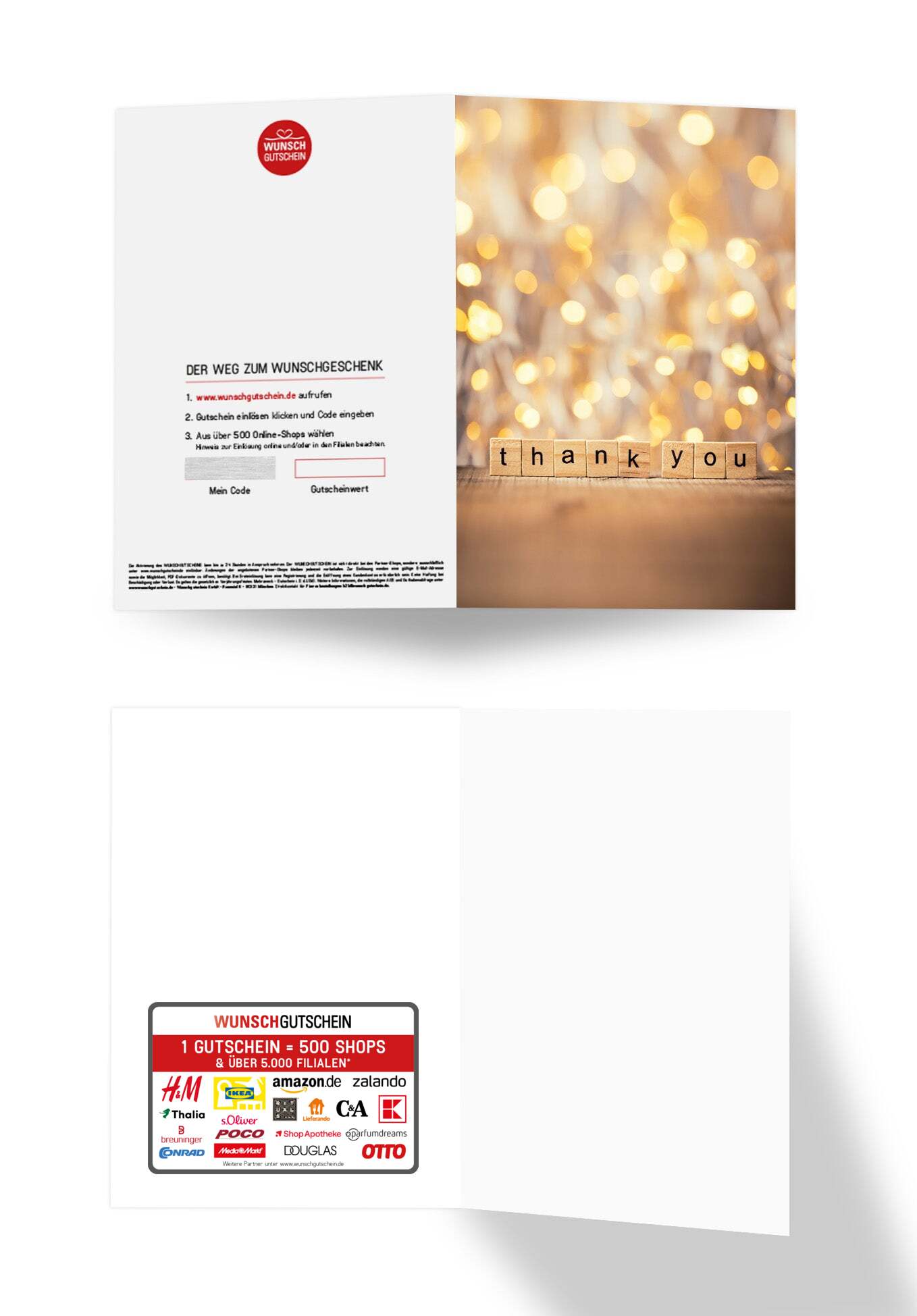 Wunschgutschein Thank you - Würfel – Geschenkgutschein Ansicht 3
