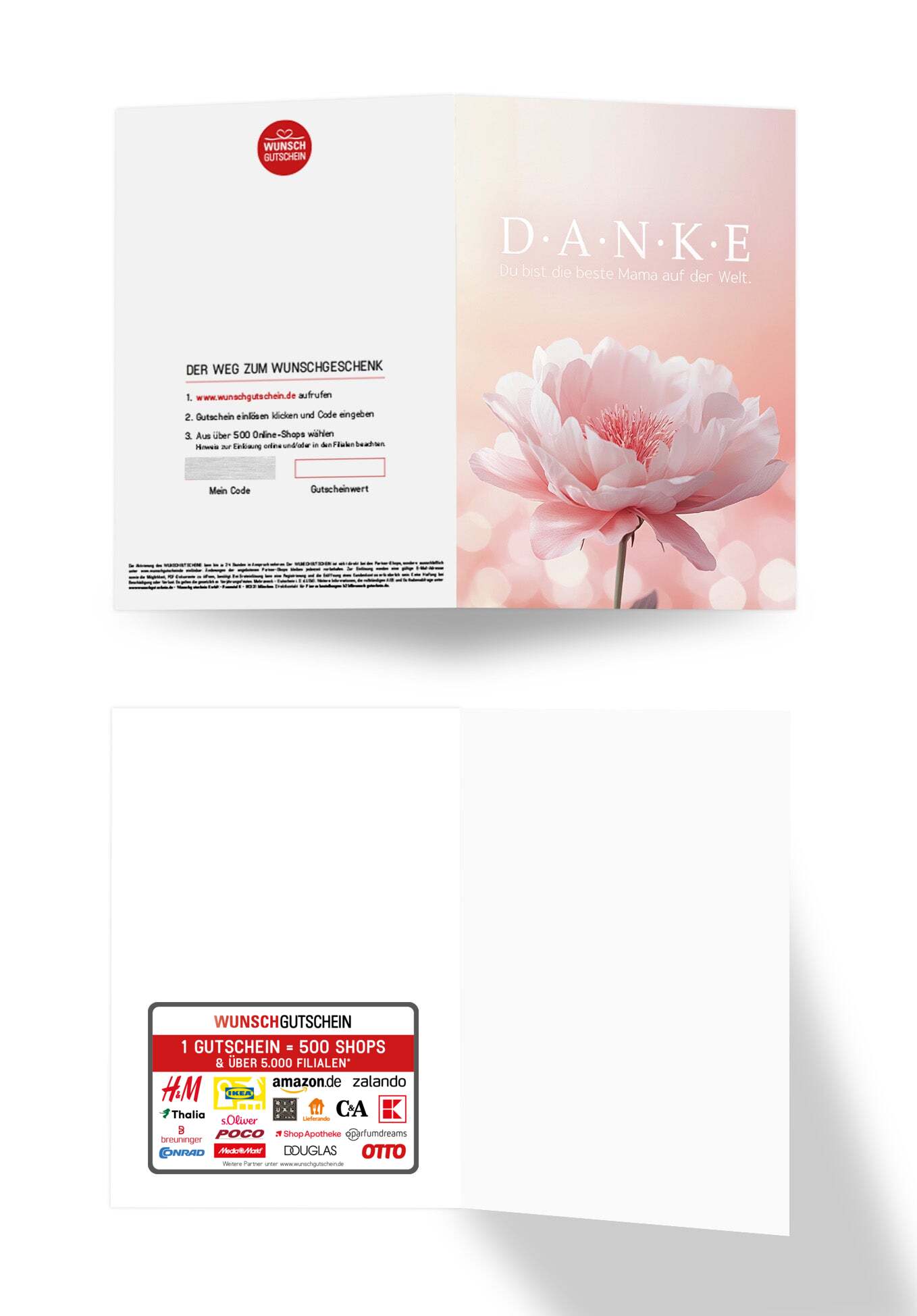 Wunschgutschein Danke Mama - Blume Rosa – Geschenkgutschein Ansicht 3