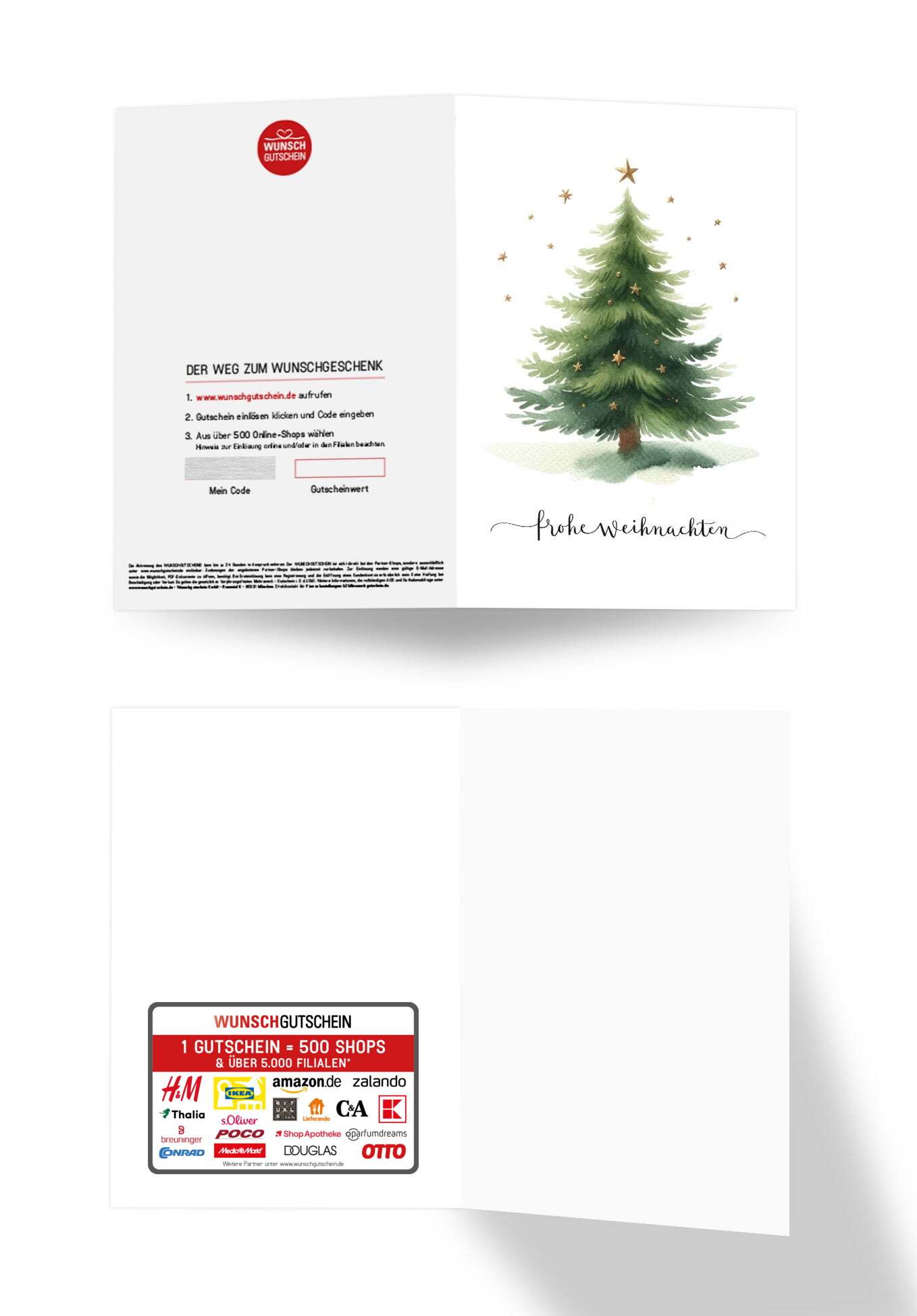 Wunschgutschein Frohe Weihnachten - Tannenbaum Sterne – Geschenkgutschein Ansicht 3