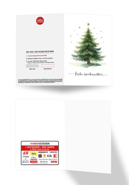 Wunschgutschein Frohe Weihnachten - Tannenbaum Sterne – Geschenkgutschein Ansicht 3
