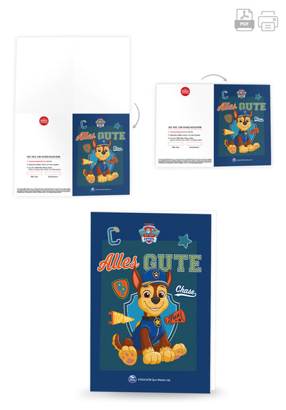 Wunschgutschein Paw Patrol - Alles Gute - Chase Blau – Geschenkgutschein Ansicht 4