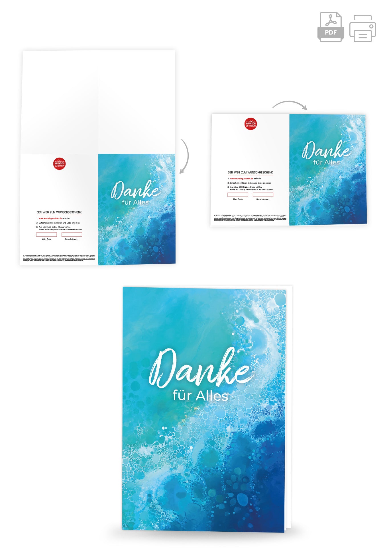Wunschgutschein Danke für Alles - Blue Wellen PDF – Geschenkgutschein Ansicht 4