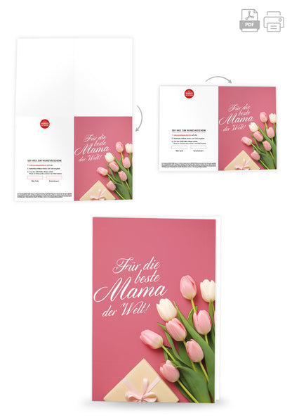 Wunschgutschein Für die beste Mama - Tulpen Geschenk PDF – Geschenkgutschein Ansicht 4