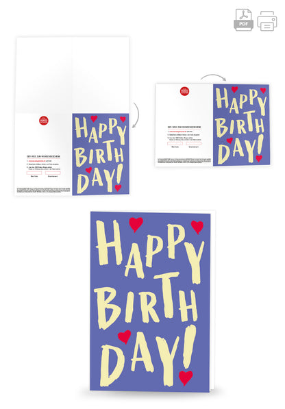 Wunschgutschein Happy Birthday - Lila Gelb – Geschenkgutschein Ansicht 4