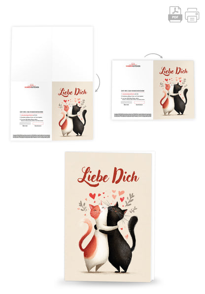 Wunschgutschein Liebe Dich - Katzen – Geschenkgutschein Ansicht 4