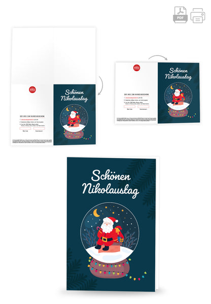 Wunschgutschein Schönen Nikolaustag - Nikolaus Schneekugel PDF – Geschenkgutschein Ansicht 4