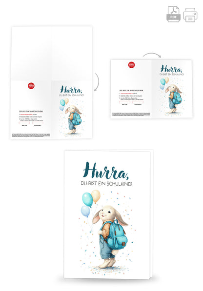 Wunschgutschein Hurra Schulkind - Hase PDF – Geschenkgutschein Ansicht 4