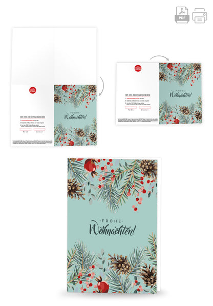 Wunschgutschein Frohe Weihnachten - Tannenzapfen – Geschenkgutschein Ansicht 4