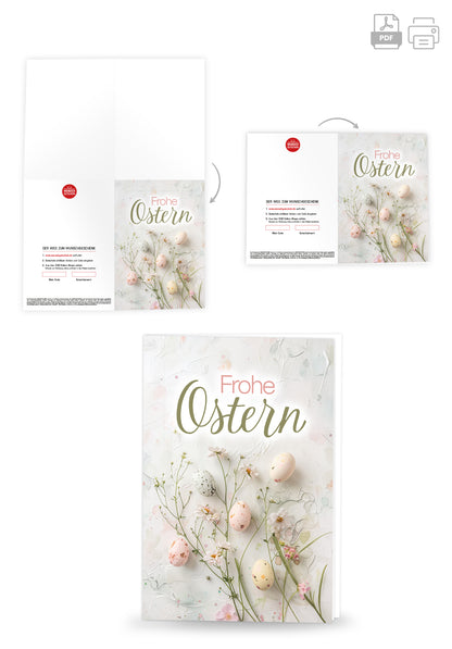 Wunschgutschein Frohe Ostern - Eier und Blumen Pastel – Geschenkgutschein Ansicht 4
