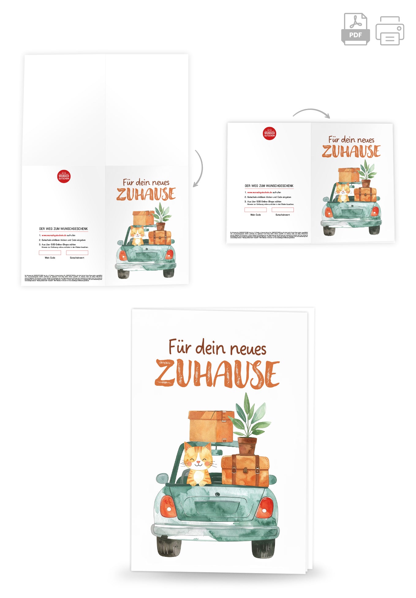 Wunschgutschein Für dein neues Zuhause - Auto Türkis – Geschenkgutschein Ansicht 4