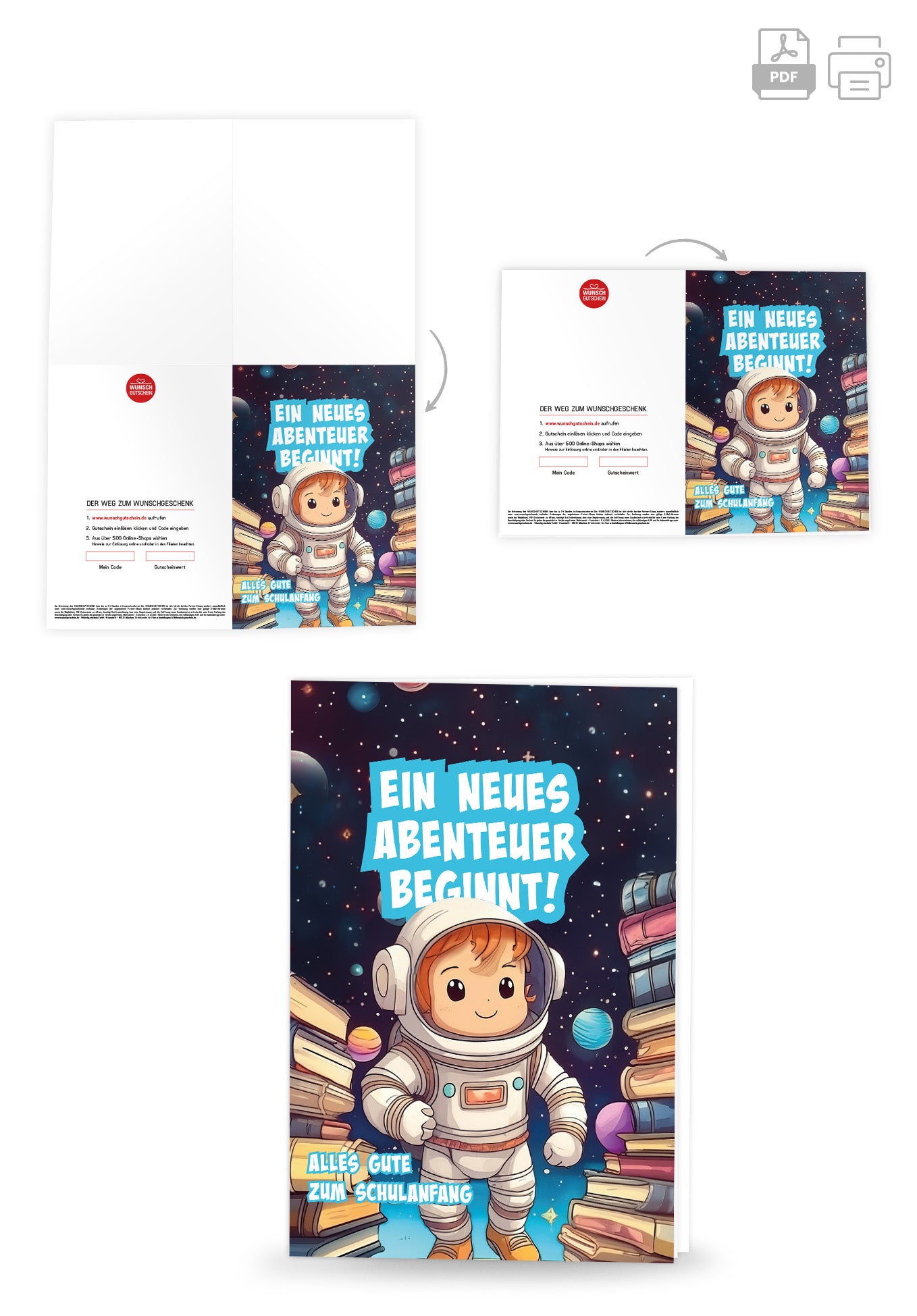 Wunschgutschein Neues Abenteuer - Astronaut – Geschenkgutschein Ansicht 4