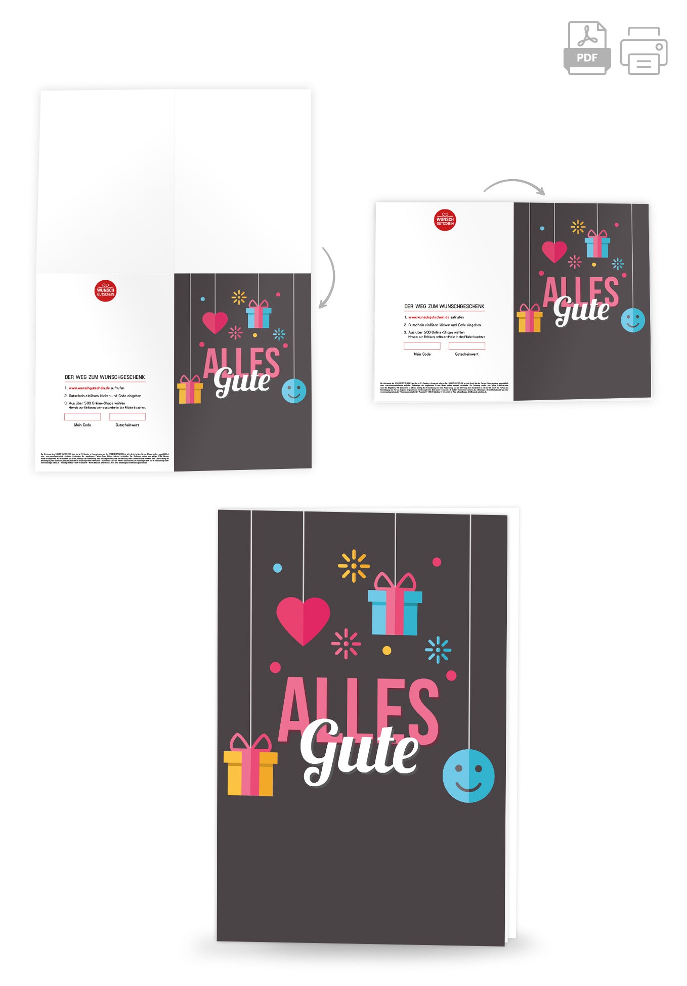 Wunschgutschein Alles Gute - Smiley PDF – Geschenkgutschein Ansicht 4
