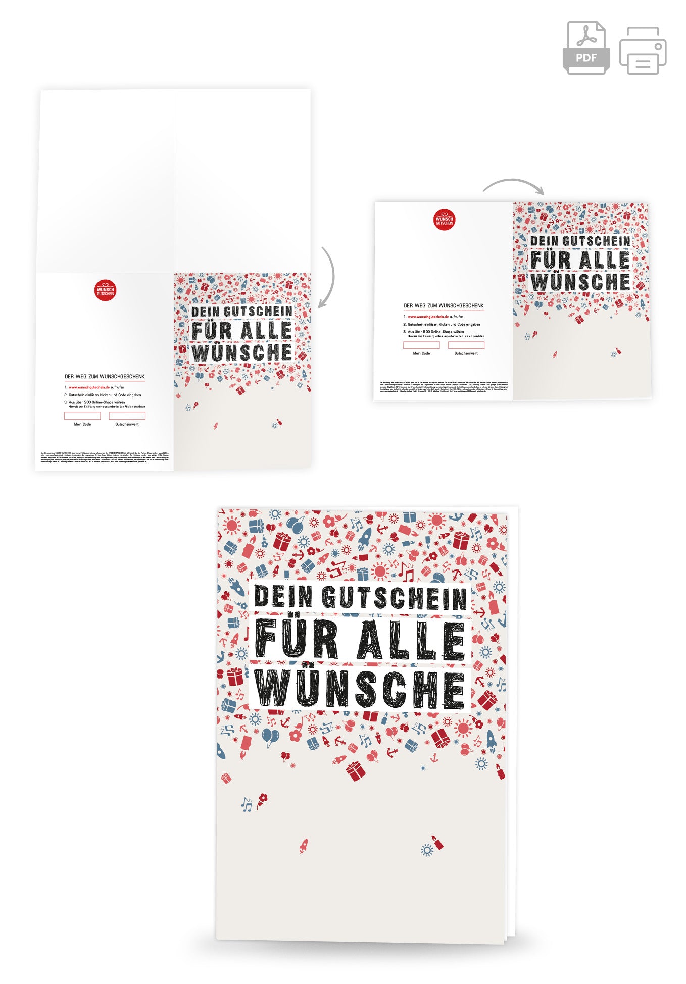 Wunschgutschein Für alle Wünsche - Doodle PDF – Geschenkgutschein Ansicht 4