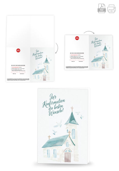 Wunschgutschein Zur Konfirmation - Kirche Grün PDF – Geschenkgutschein Ansicht 4