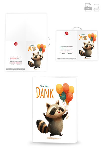 Wunschgutschein Vielen Dank - Waschbär – Geschenkgutschein Ansicht 4