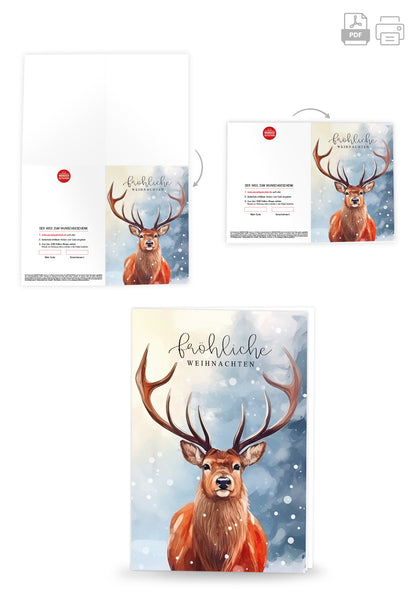 Wunschgutschein Fröhliche Weihnachten - Hirsch – Geschenkgutschein Ansicht 4