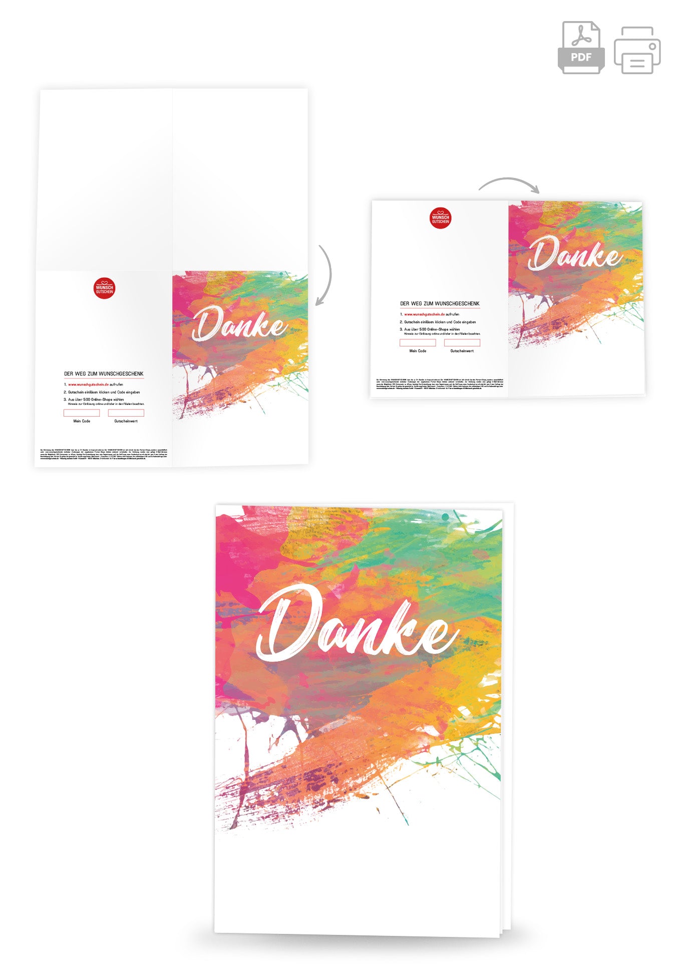 Wunschgutschein Danke - Bunt – Geschenkgutschein Ansicht 4