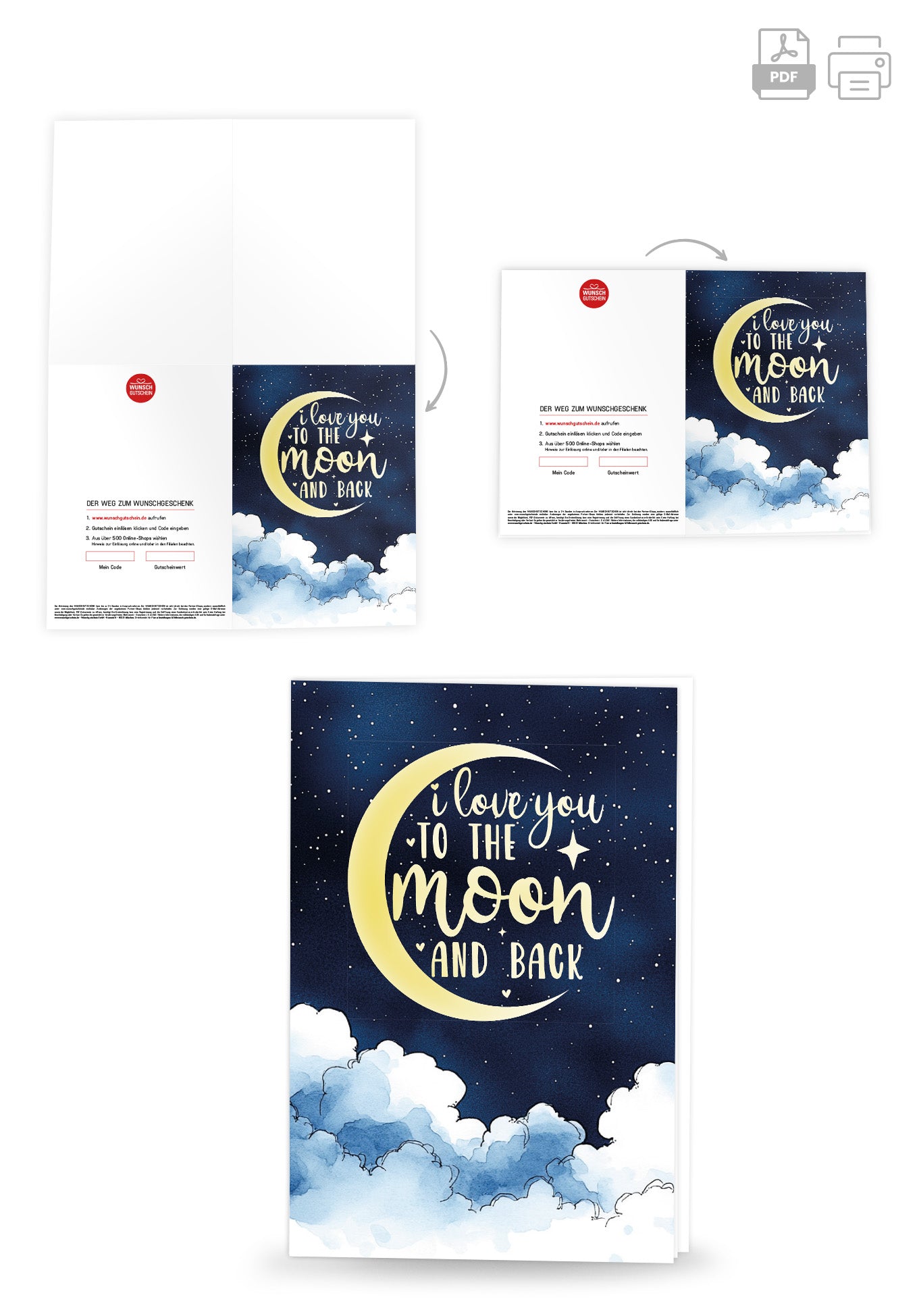Wunschgutschein To The Moon - Mond Wolken PDF – Geschenkgutschein Ansicht 4