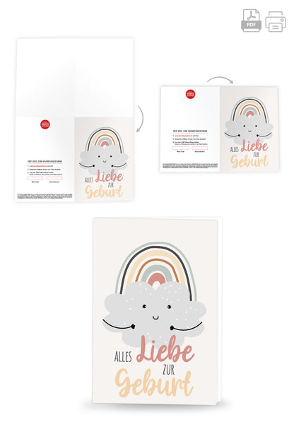 Wunschgutschein Alles Liebe zur Geburt - Wolke Regenbogen PDF – Geschenkgutschein Ansicht 4