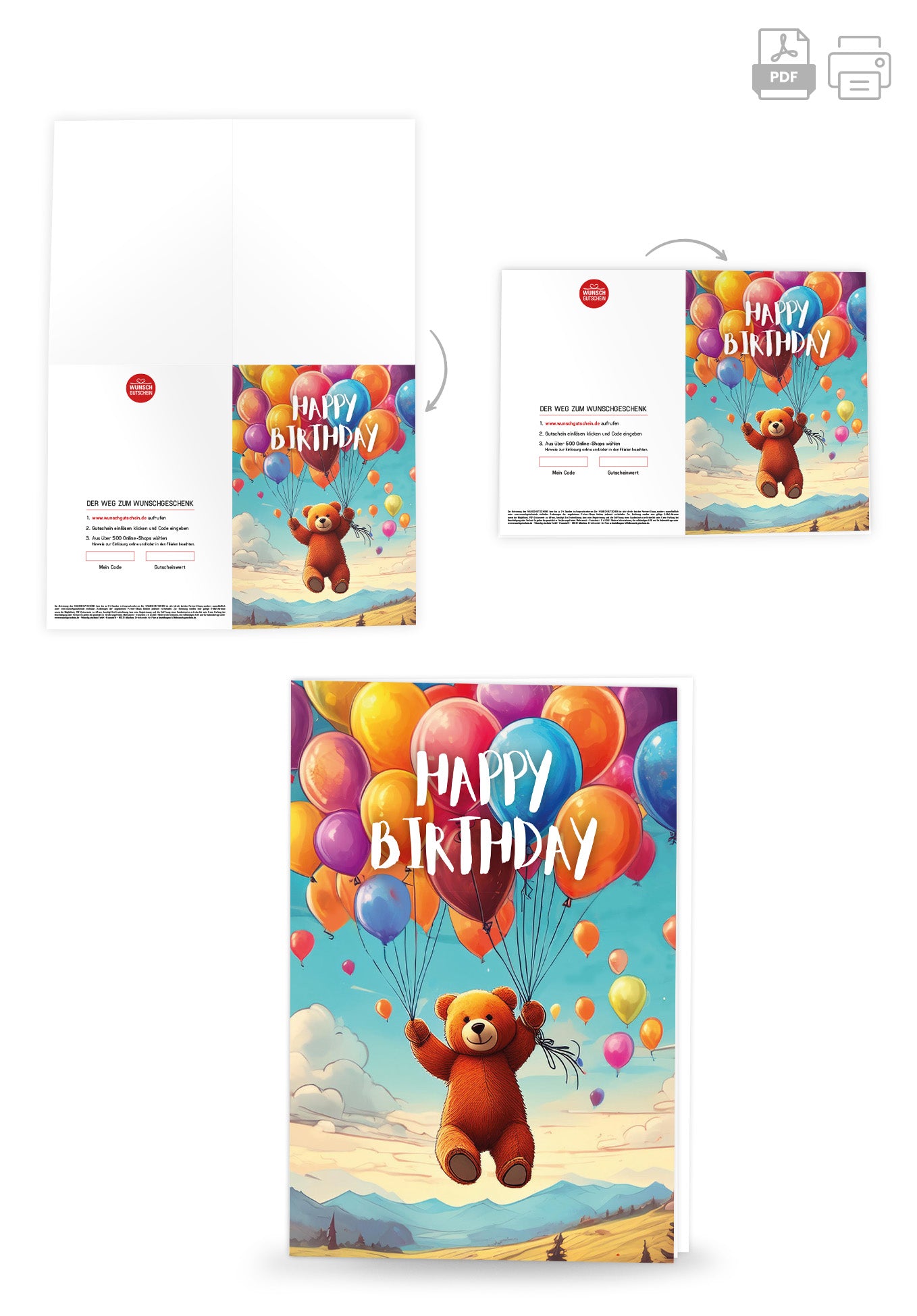Wunschgutschein Happy Birthday - Bär – Geschenkgutschein Ansicht 4
