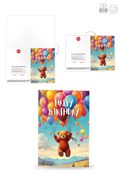 Wunschgutschein Happy Birthday - Bär – Geschenkgutschein Ansicht 4