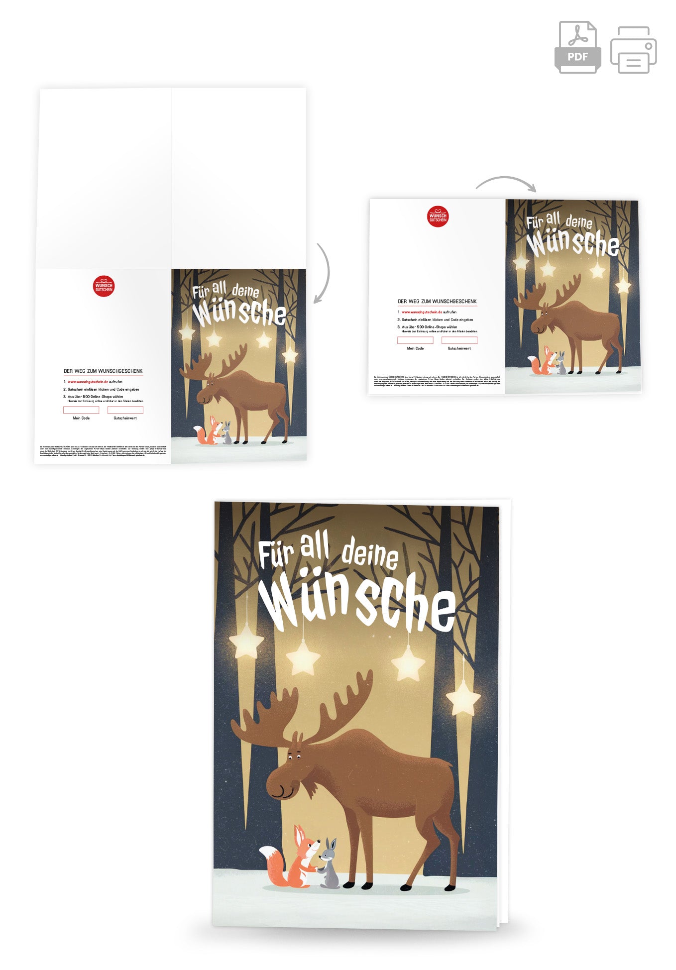 Wunschgutschein Für deine Wünsche - Tiere Wald – Geschenkgutschein Ansicht 4