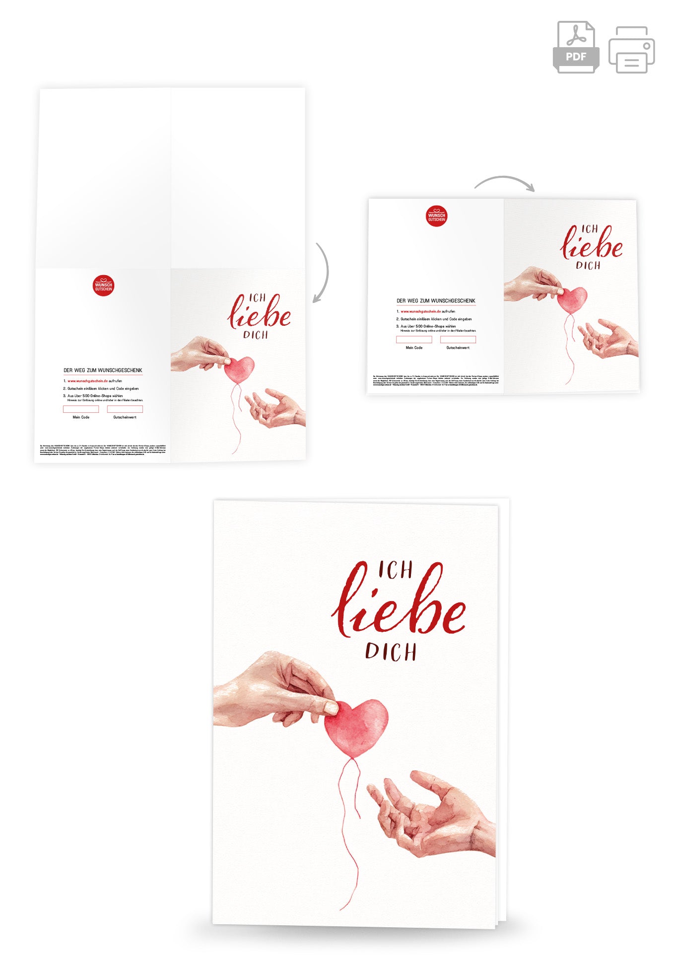 Wunschgutschein Ich liebe dich - Hände Herz – Geschenkgutschein Ansicht 4