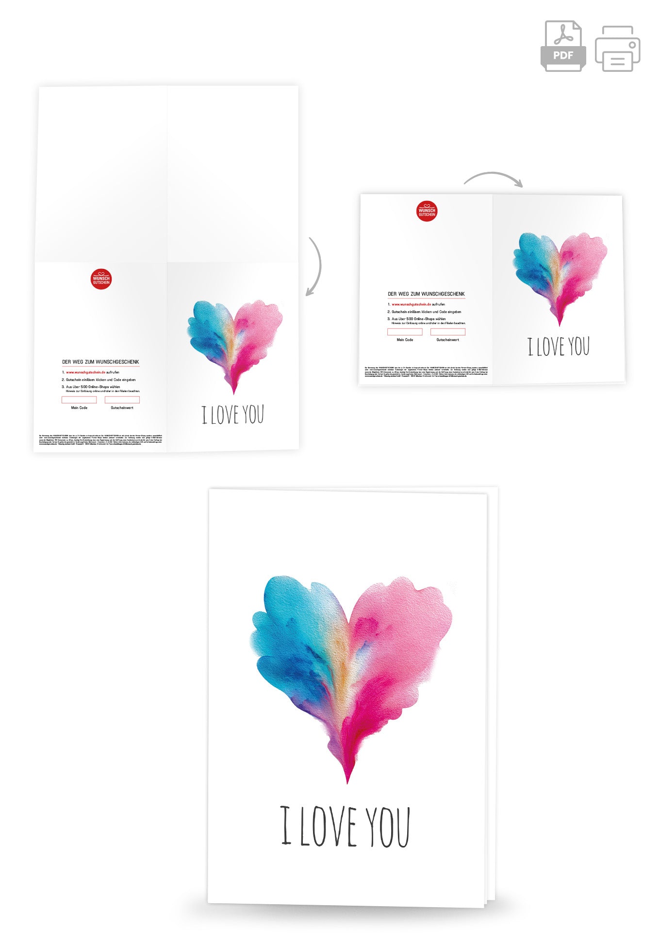 Wunschgutschein I love you - Herz Blau-Pink – Geschenkgutschein Ansicht 4
