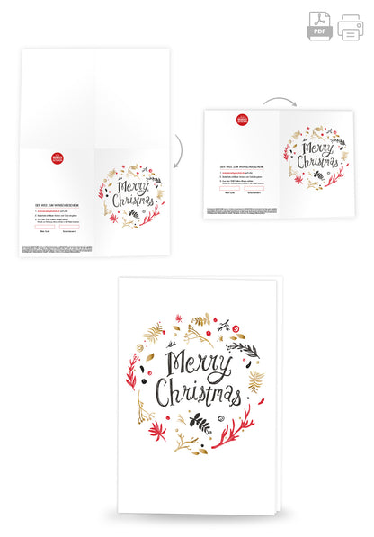 Wunschgutschein Merry Christmas - Kreis Weiß PDF – Geschenkgutschein Ansicht 4