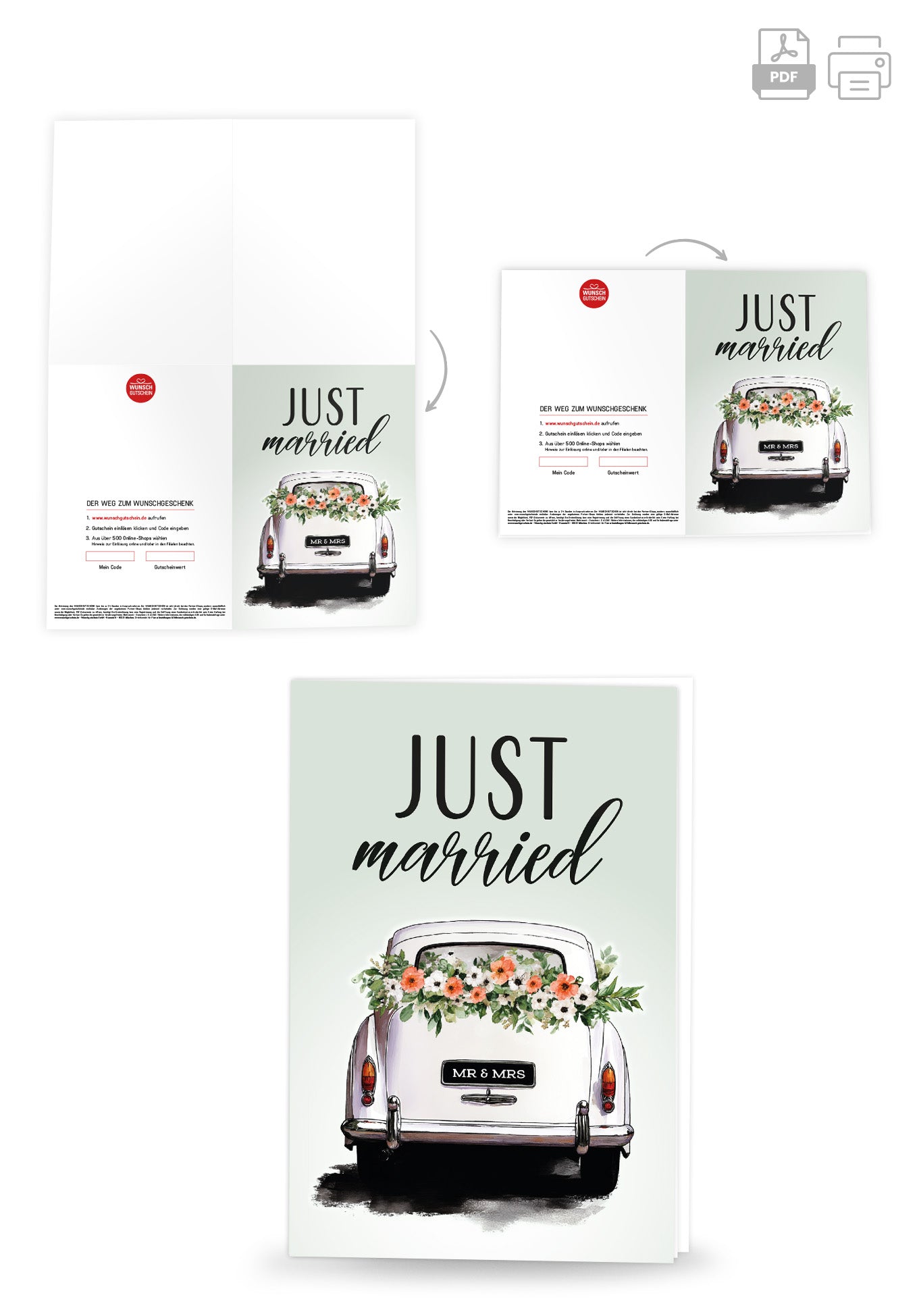Wunschgutschein Just Married - Oldtimer PDF – Geschenkgutschein Ansicht 4