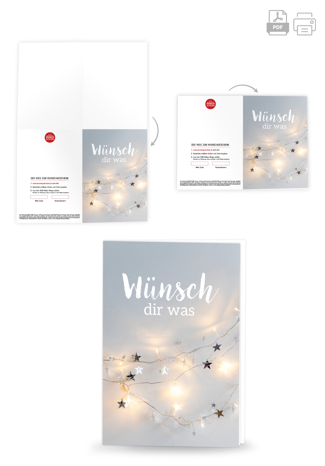 Wunschgutschein Wünsch dir was - Lichterkette Sterne – Geschenkgutschein Ansicht 4