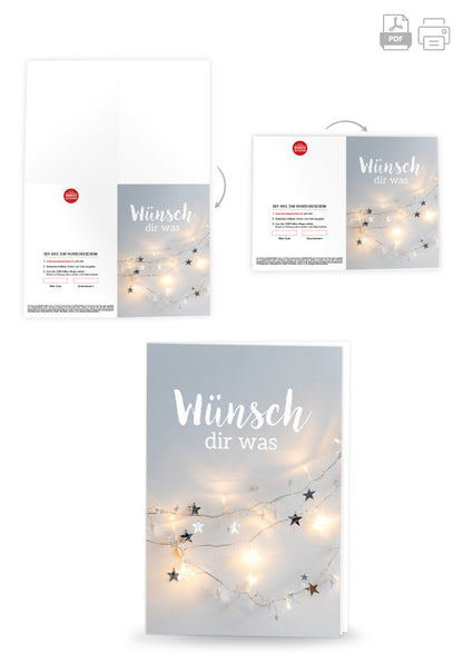 Wunschgutschein Wünsch dir was - Lichterkette Sterne – Geschenkgutschein Ansicht 4