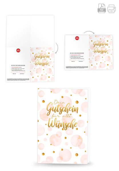 Wunschgutschein Für alle Wünsche - Rosa Punkte PDF – Geschenkgutschein Ansicht 4