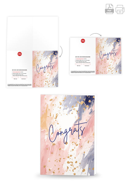 Wunschgutschein Congrats - Aquarell Bunt – Geschenkgutschein Ansicht 4