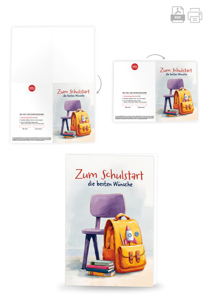 Wunschgutschein Zum Schulstart - Stuhl und Rucksack PDF – Geschenkgutschein Ansicht 4