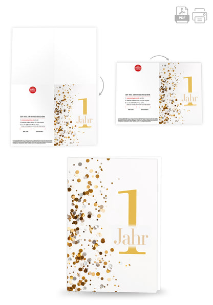 Wunschgutschein 1 Jahr - Konfetti Gold – Geschenkgutschein Ansicht 4