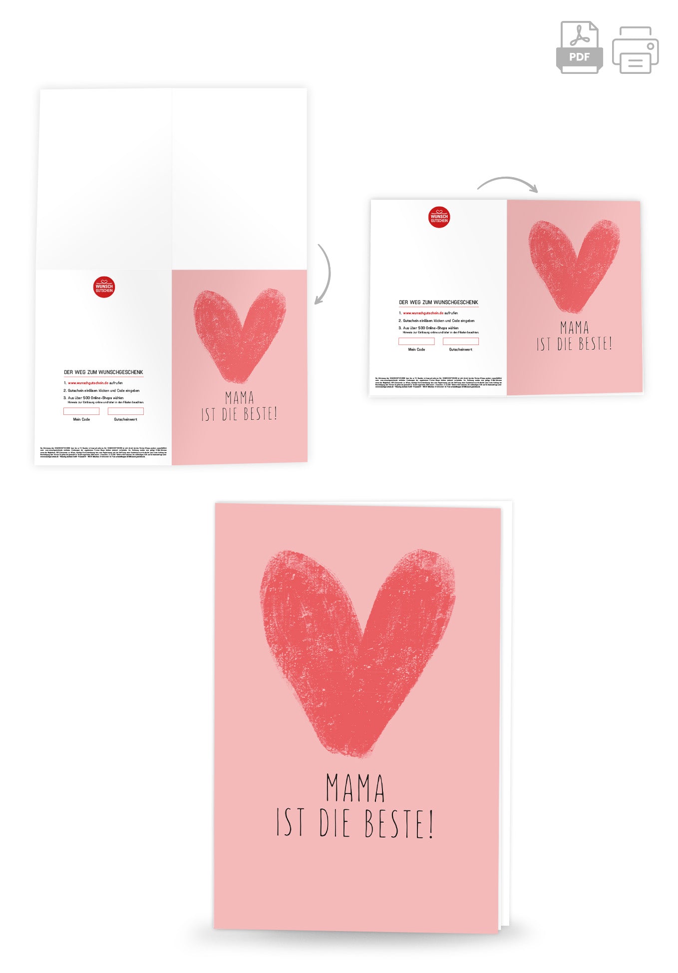 Wunschgutschein Mama ist die Beste - Herz – Geschenkgutschein Ansicht 4