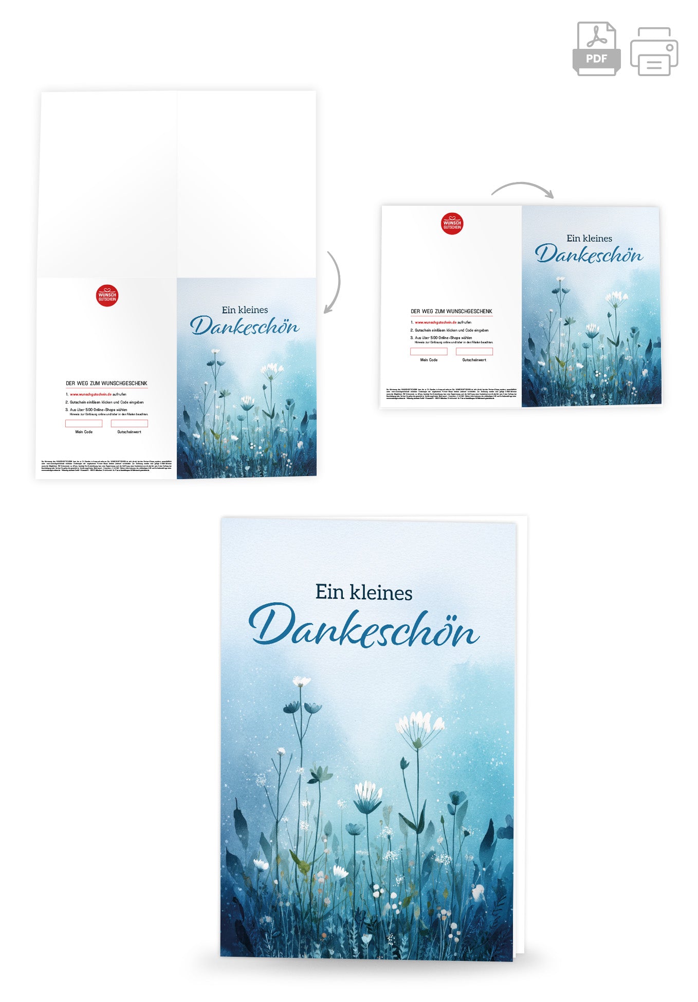 Wunschgutschein Ein kleines Dankeschön - Blumen – Geschenkgutschein Ansicht 4