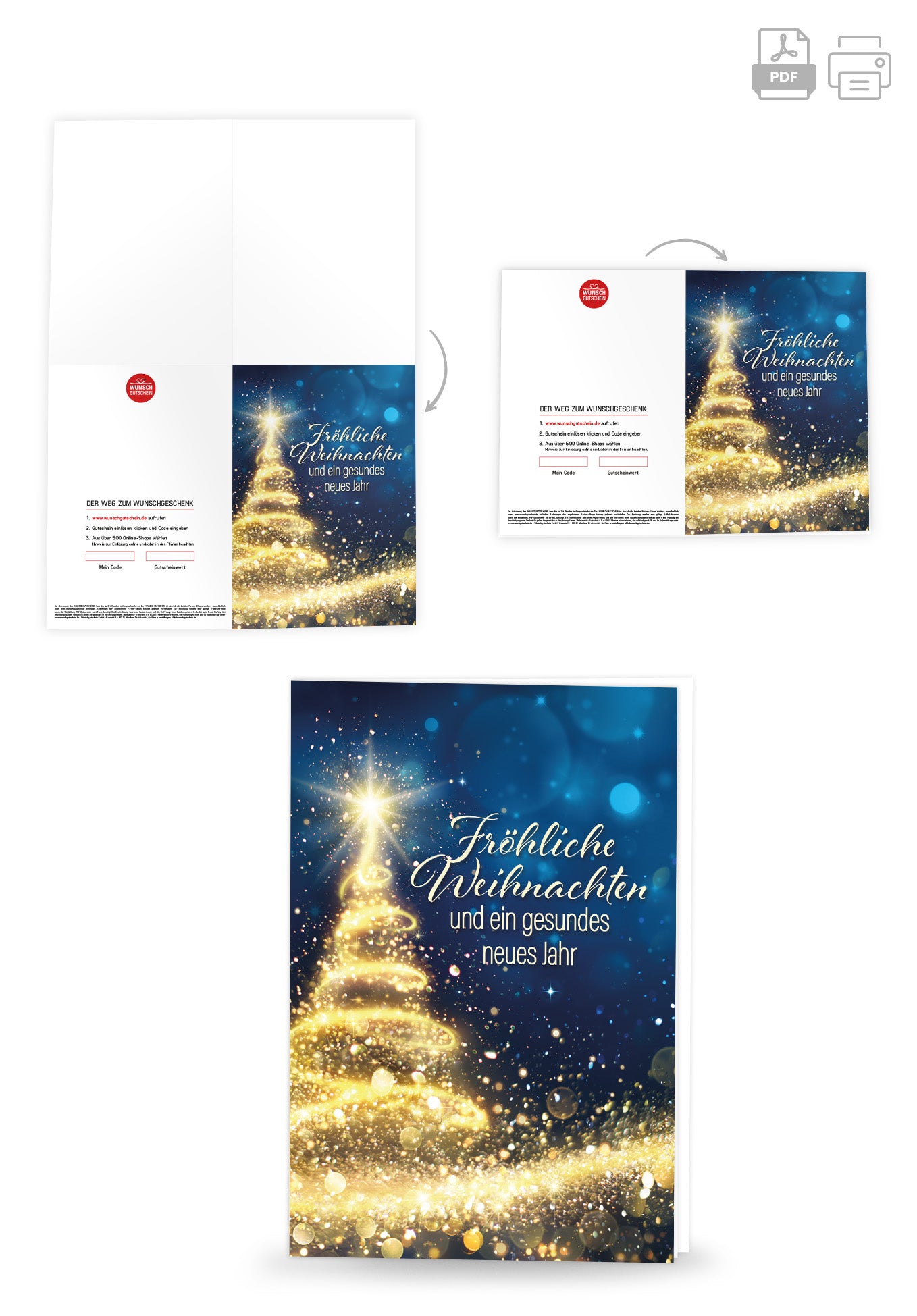 Wunschgutschein Fröhliche Weihnachten - Tannenbaum – Geschenkgutschein Ansicht 4