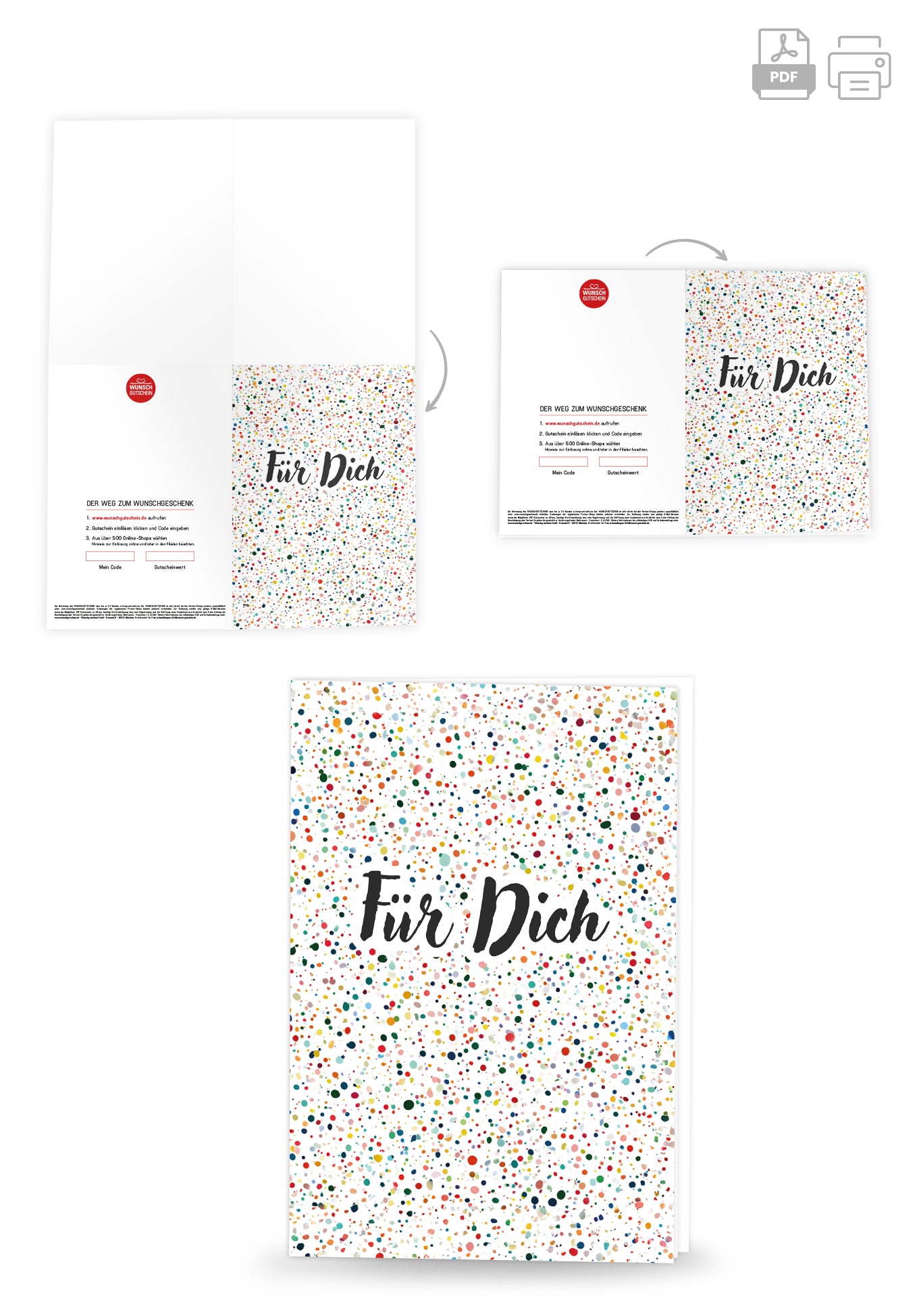Wunschgutschein Für Dich - Bunte Punkte – Geschenkgutschein Ansicht 4