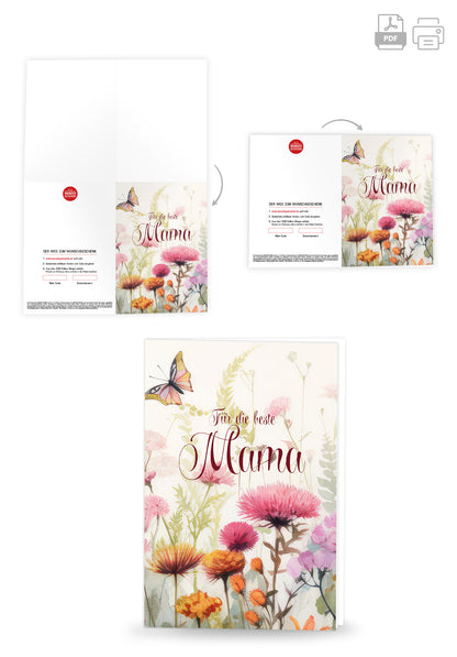 Wunschgutschein Für die beste Mama - Blumenwiese – Geschenkgutschein Ansicht 4