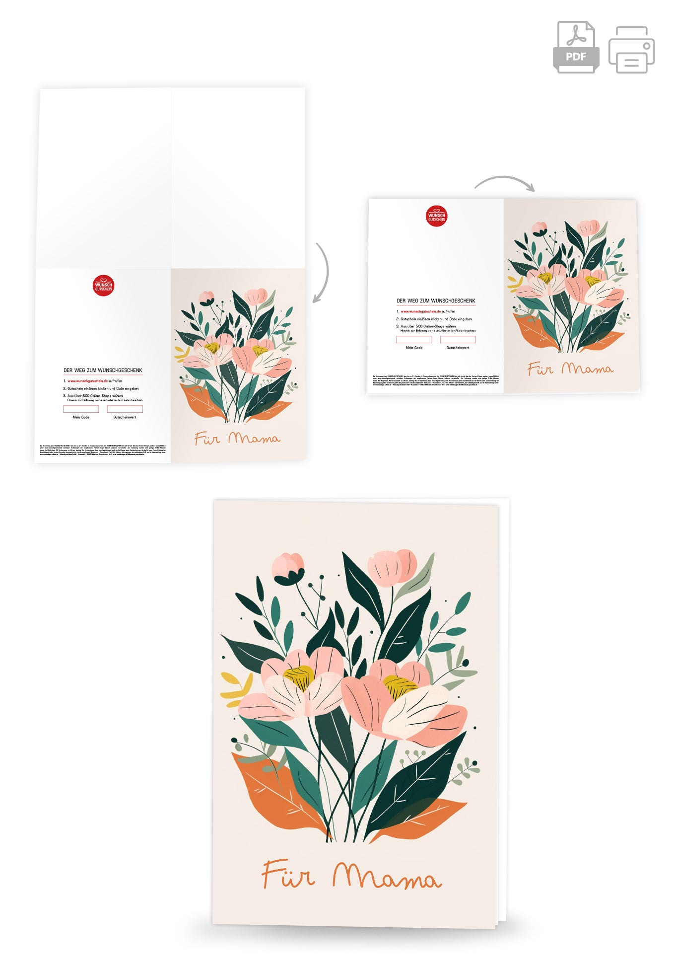 Wunschgutschein Für Mama - Blumen – Geschenkgutschein Ansicht 4