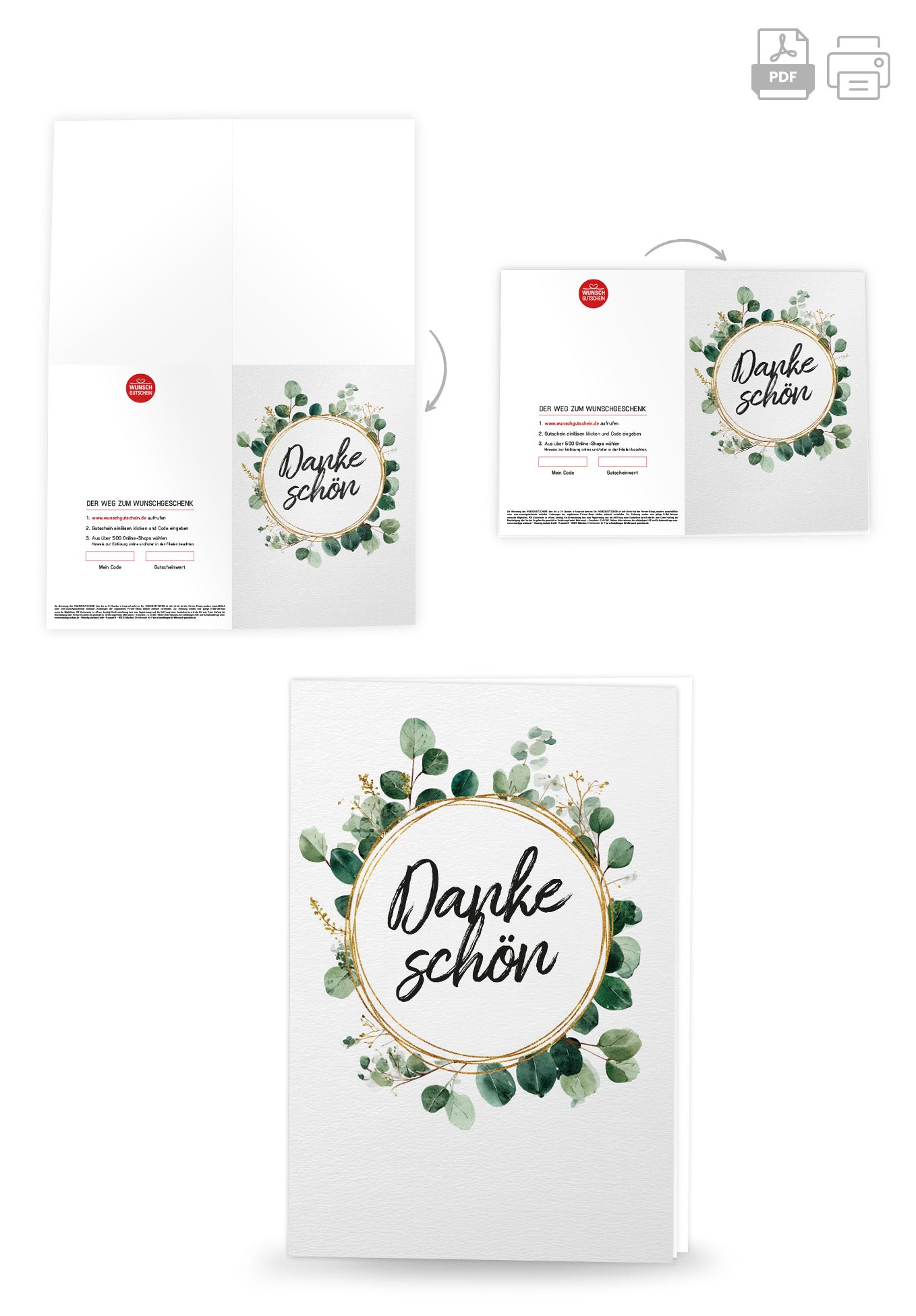 Wunschgutschein Dankeschön - Eucalyptus Kranz – Geschenkgutschein Ansicht 4