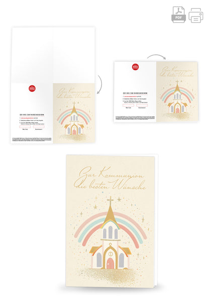 Wunschgutschein Zur Kommunion - Kirche Regenbogen – Geschenkgutschein Ansicht 4